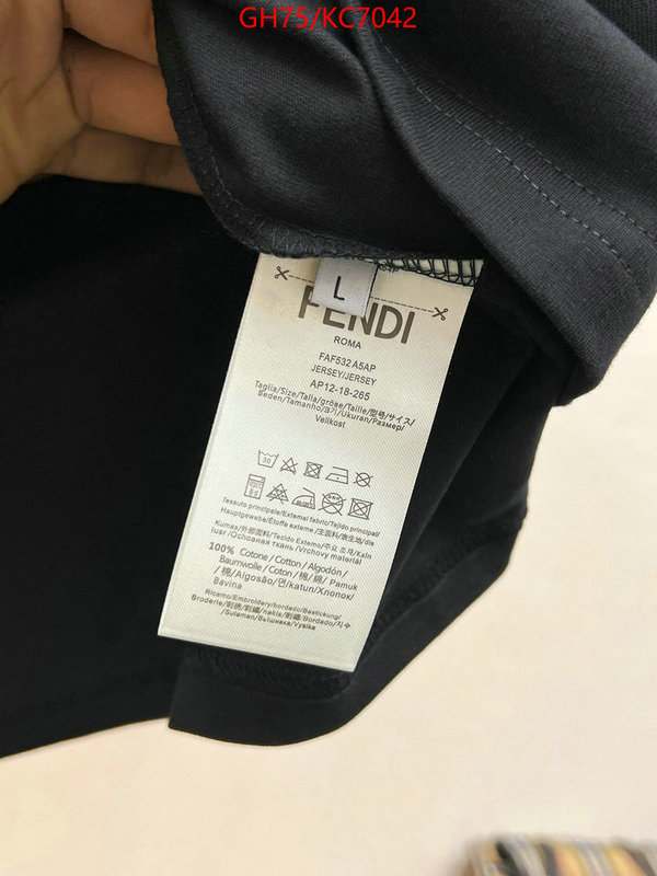 Clothing-Fendi brand designer replica ID: KC7042 $: 75USD