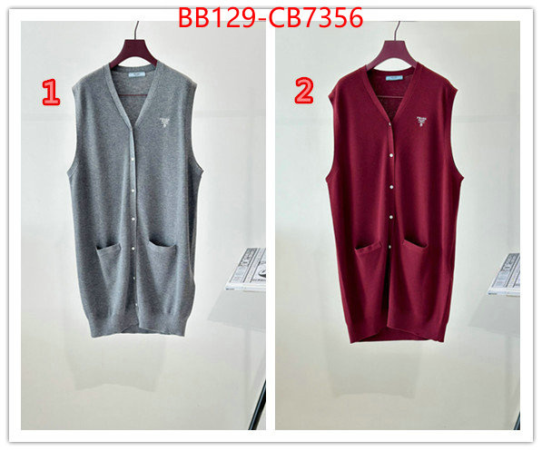 Clothing-Prada 1:1 replica ID: CB7356 $: 129USD