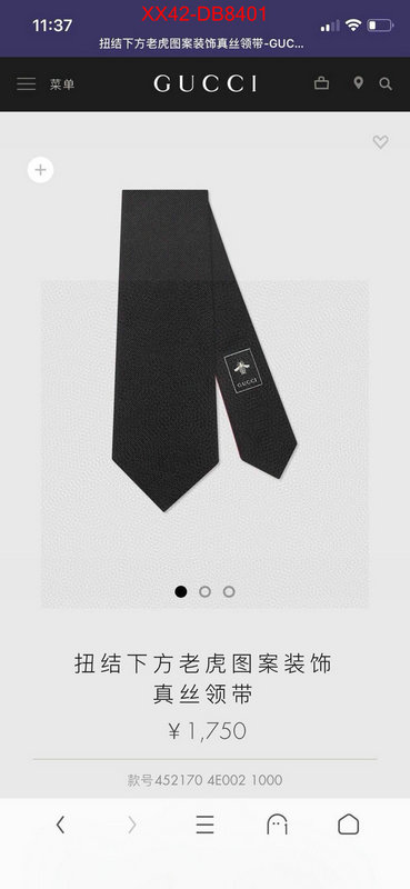 Ties-Gucci top fake designer ID: DB8401 $: 42USD