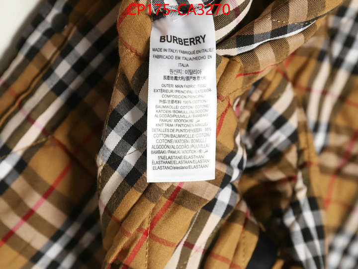 Clothing-Burberry replica designer ID: CA3270 $: 175USD