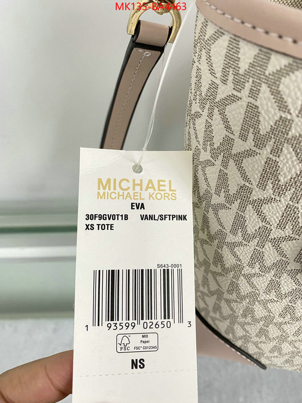 Michael Kors Bags(TOP)-Handbag- the highest quality fake ID: BA4463 $: 135USD,