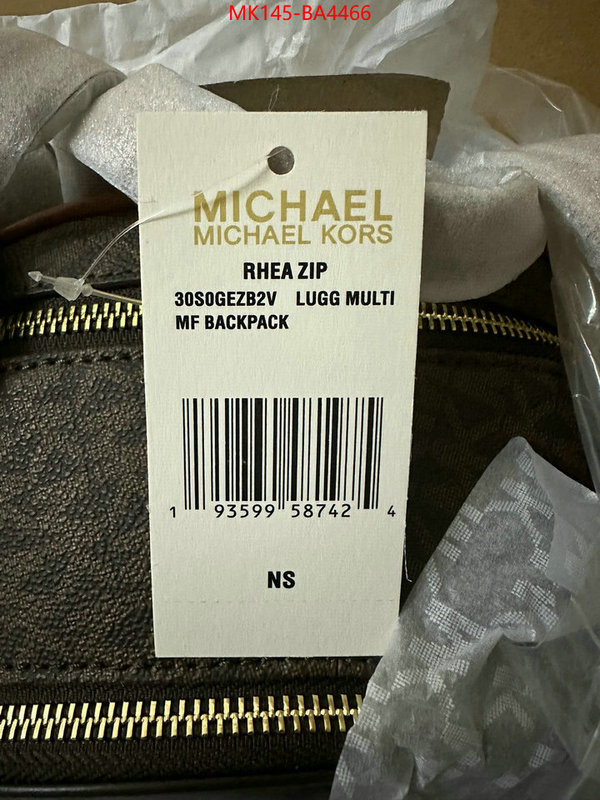 Michael Kors Bags(4A)-Backpack- the highest quality fake ID: BA4466 $: 145USD,