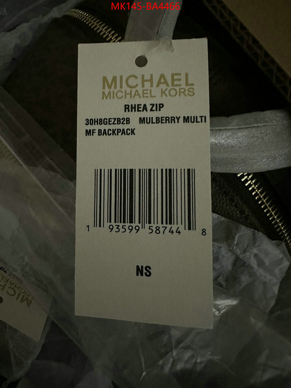 Michael Kors Bags(4A)-Backpack- the highest quality fake ID: BA4466 $: 145USD,