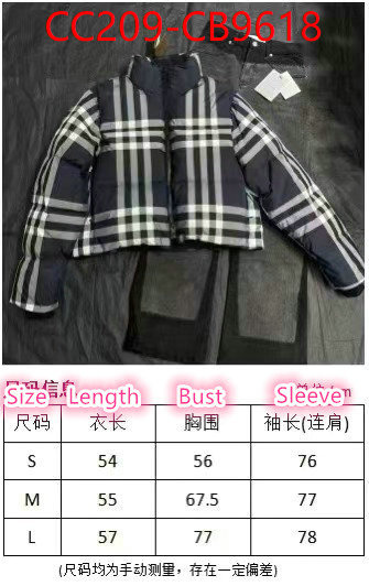 Down jacket Women-Burberry from china 2024 ID: CB9618 $: 209USD