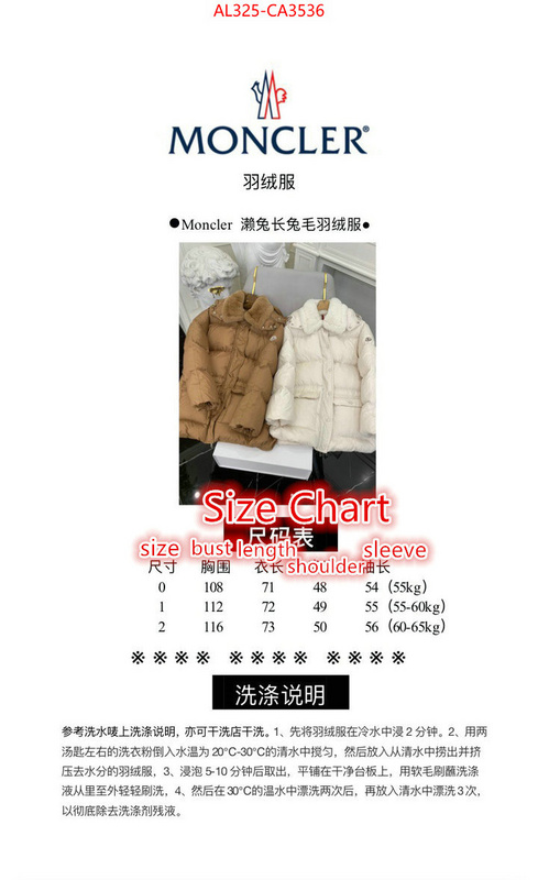 Down jacket Women-Moncler where to buy high quality ID: CA3536 $: 325USD