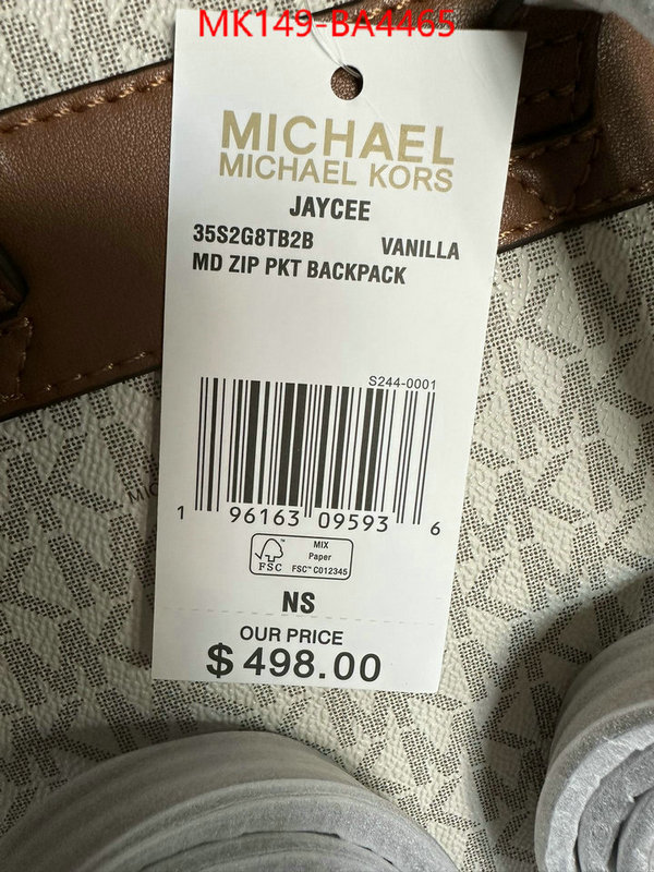 Michael Kors Bags(TOP)-Backpack- from china ID: BA4465 $: 149USD,