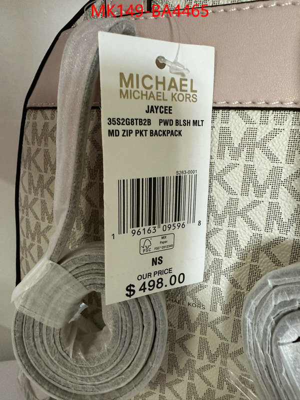 Michael Kors Bags(TOP)-Backpack- from china ID: BA4465 $: 149USD,