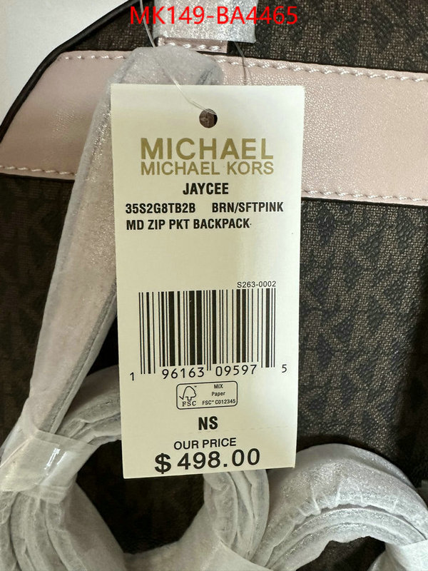 Michael Kors Bags(TOP)-Backpack- from china ID: BA4465 $: 149USD,