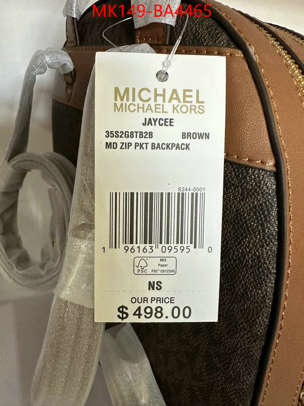 Michael Kors Bags(TOP)-Backpack- from china ID: BA4465 $: 149USD,