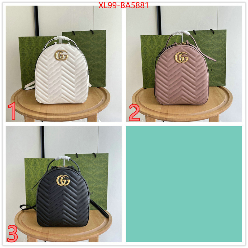 Gucci Bags(4A)-Backpack- aaaaa+ class replica ID: BA5881 $: 99USD,