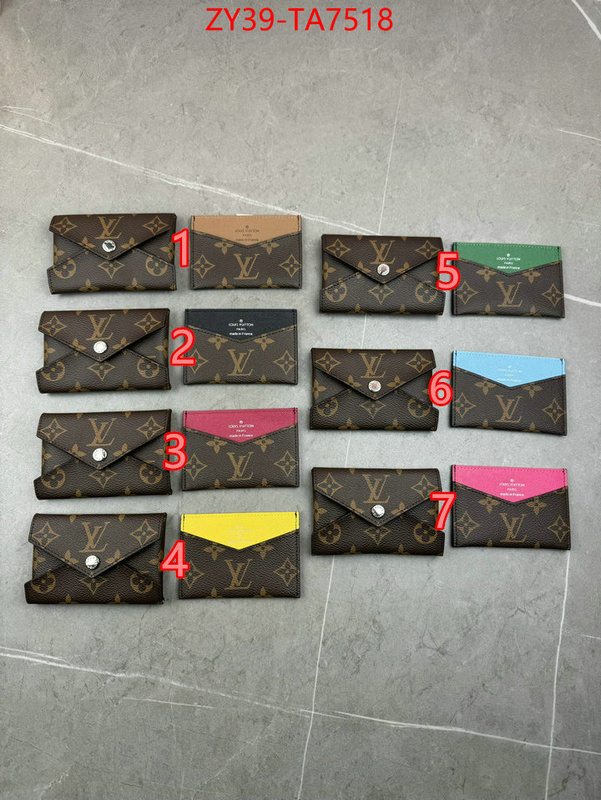 LV Bags(4A)-Wallet mirror copy luxury ID: TA7518 $: 39USD,