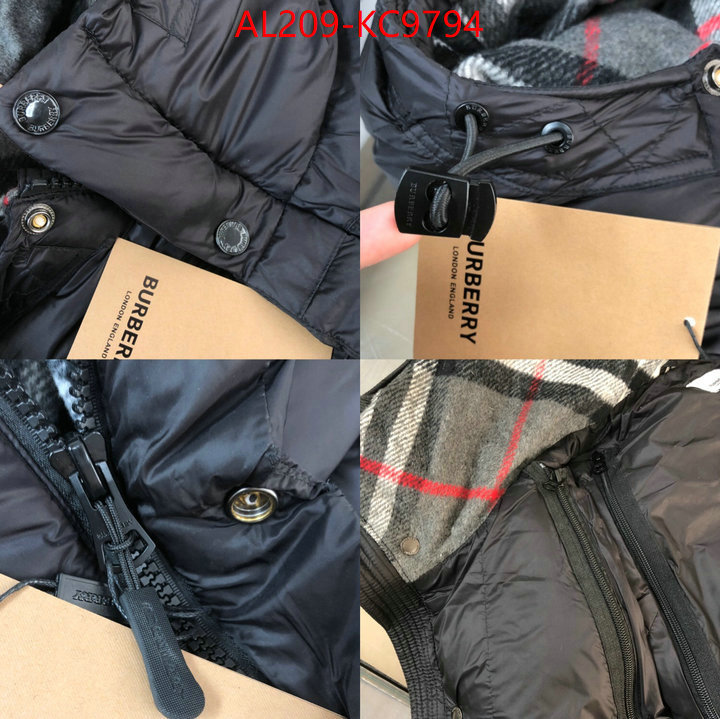 Down jacket Women-Burberry top brands like ID: KC9794 $: 209USD