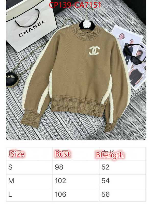 Clothing-Chanel 2024 aaaaa replica customize ID: CA7151 $: 139USD