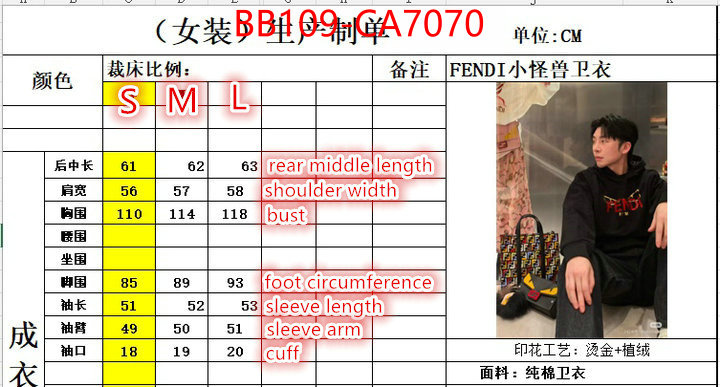 Clothing-Fendi online sales ID: CA7070 $: 109USD