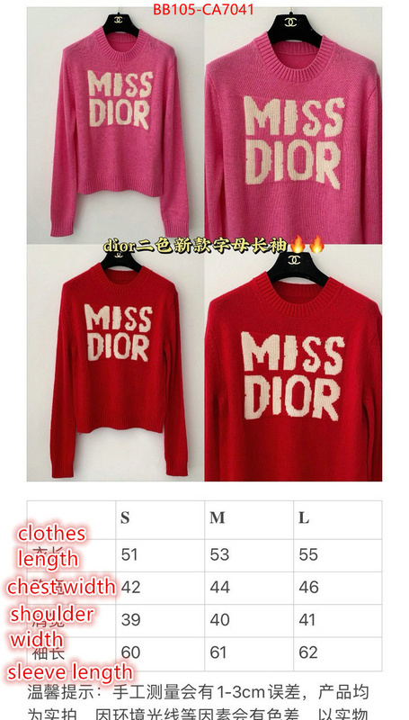 Clothing-Dior best website for replica ID: CA7041 $: 105USD