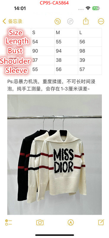 Clothing-Dior same as original ID: CA5864 $: 95USD