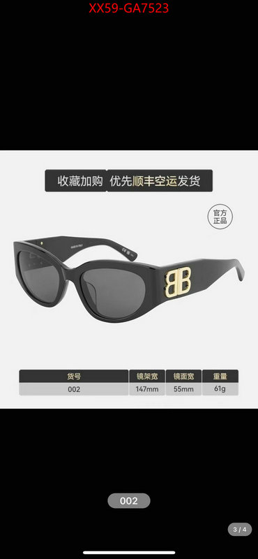 Glasses-Balenciaga fashion ID: GA7523 $: 59USD