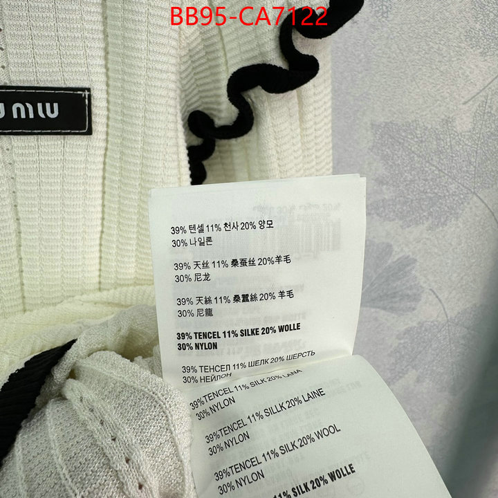 Clothing-MIU MIU high-end designer ID: CA7122 $: 95USD