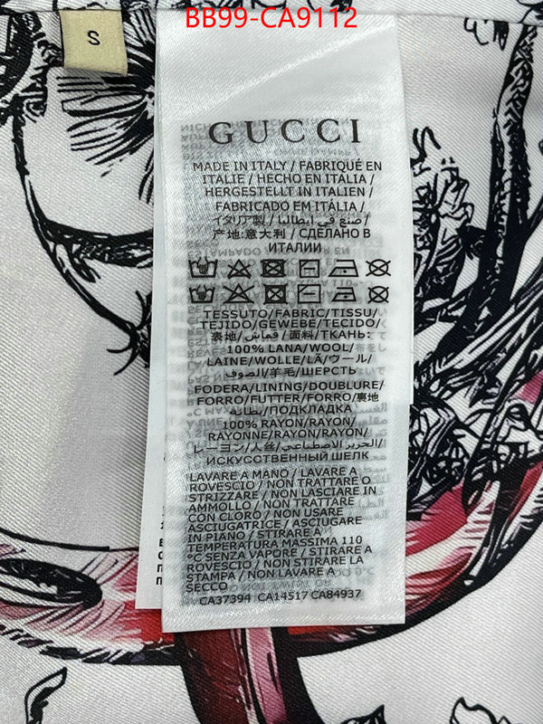 Clothing-Gucci 1:1 ID: CA9112 $: 99USD