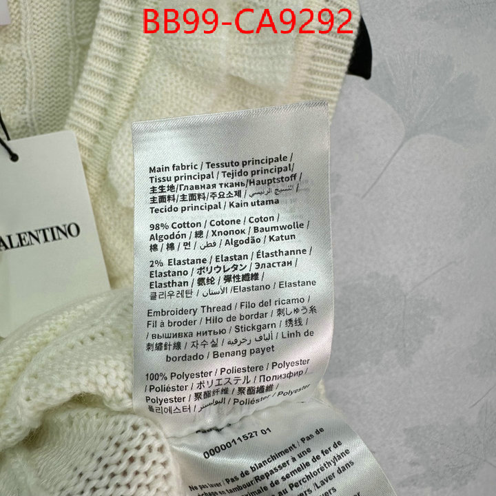 Clothing-Valentino wholesale designer shop ID: CA9292 $: 99USD