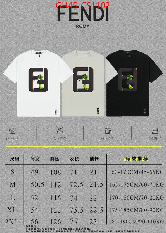 Clothing-Fendi china sale ID: CS1102 $: 45USD