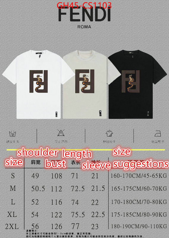 Clothing-Fendi designer ID: CS1103 $: 45USD