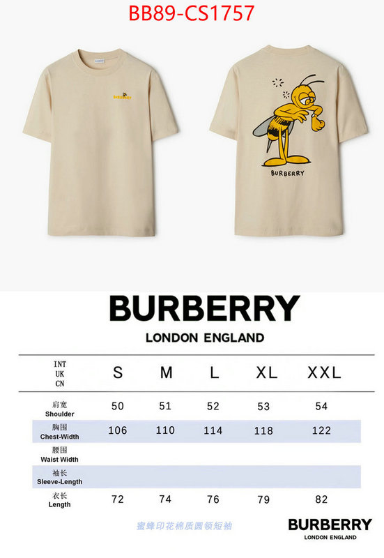 Clothing-Burberry exclusive cheap ID: CS1757 $: 89USD