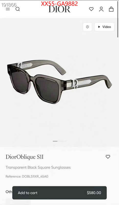 Glasses-Dior what is a 1:1 replica ID: GA9882 $: 55USD