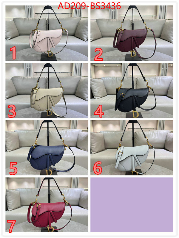 Dior Bags(TOP)-Saddle- replica wholesale ID: BS3436 $: 209USD,