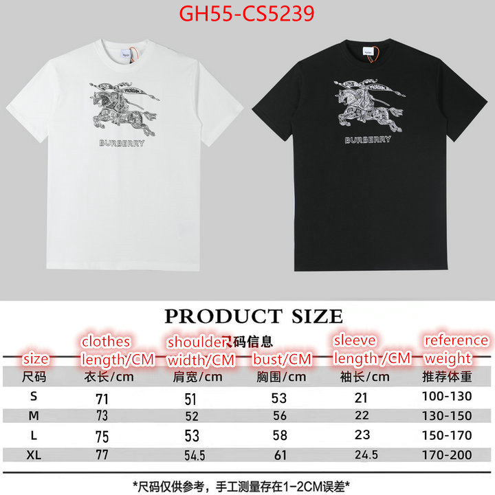 Clothing-Burberry brand designer replica ID: CS5239 $: 55USD