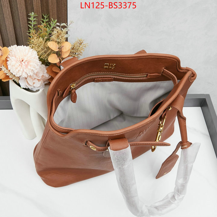 Miu Miu Bags(4A)-Handbag- shop cheap high quality 1:1 replica ID: BS3375 $: 125USD,