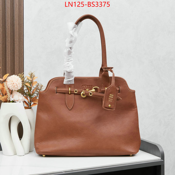 Miu Miu Bags(4A)-Handbag- shop cheap high quality 1:1 replica ID: BS3375 $: 125USD,