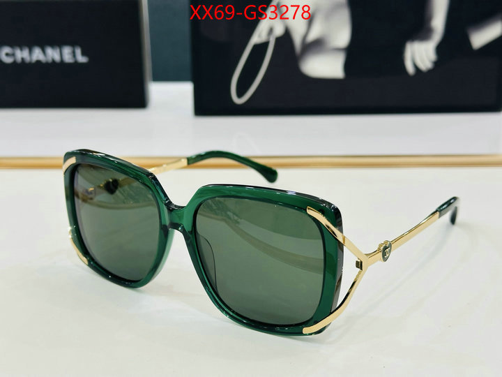 Glasses-Chanel the highest quality fake ID: GS3278 $: 69USD