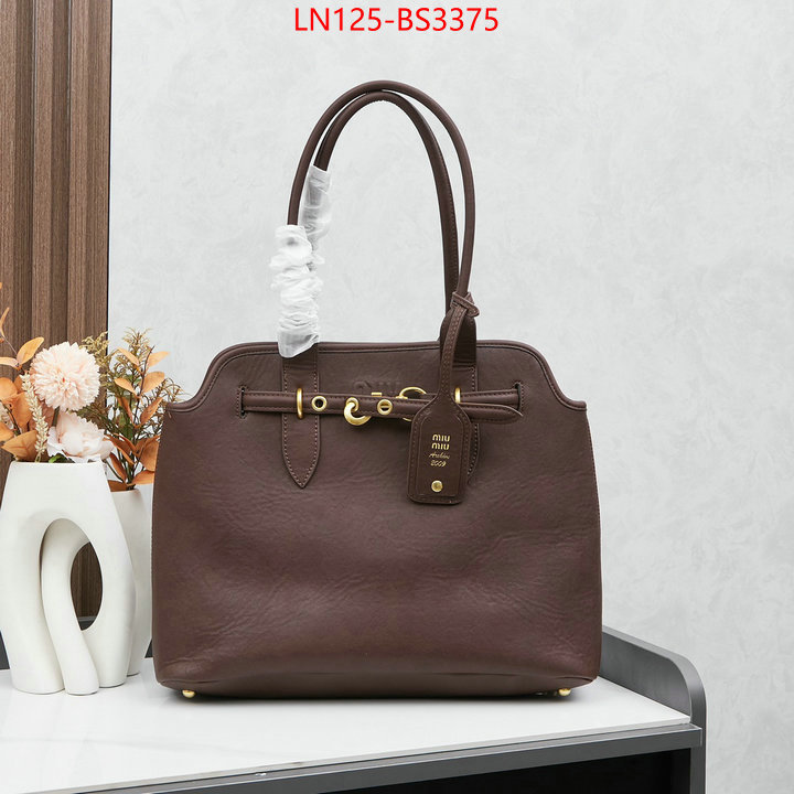 Miu Miu Bags(4A)-Handbag- shop cheap high quality 1:1 replica ID: BS3375 $: 125USD,