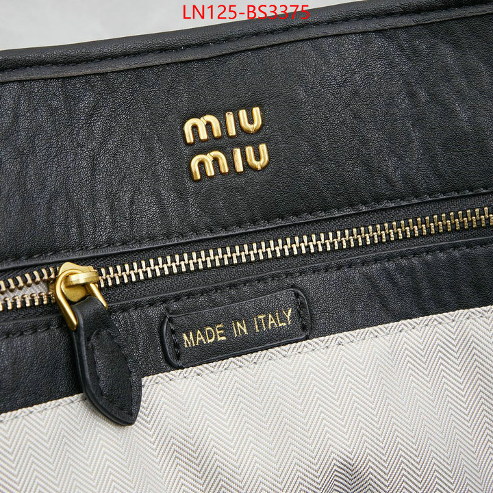 Miu Miu Bags(4A)-Handbag- shop cheap high quality 1:1 replica ID: BS3375 $: 125USD,