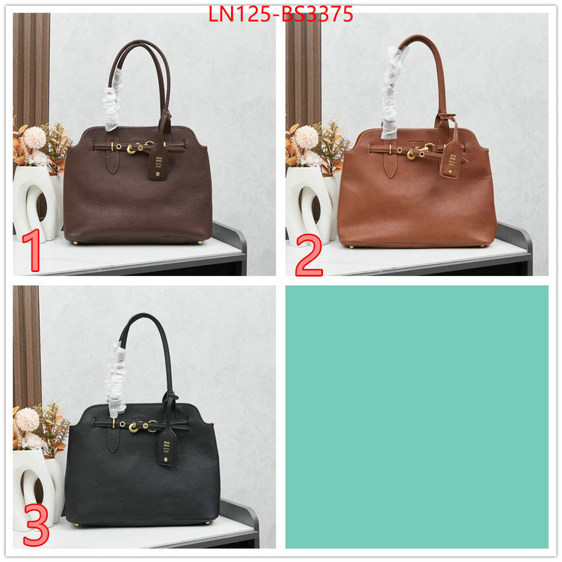 Miu Miu Bags(4A)-Handbag- shop cheap high quality 1:1 replica ID: BS3375 $: 125USD,