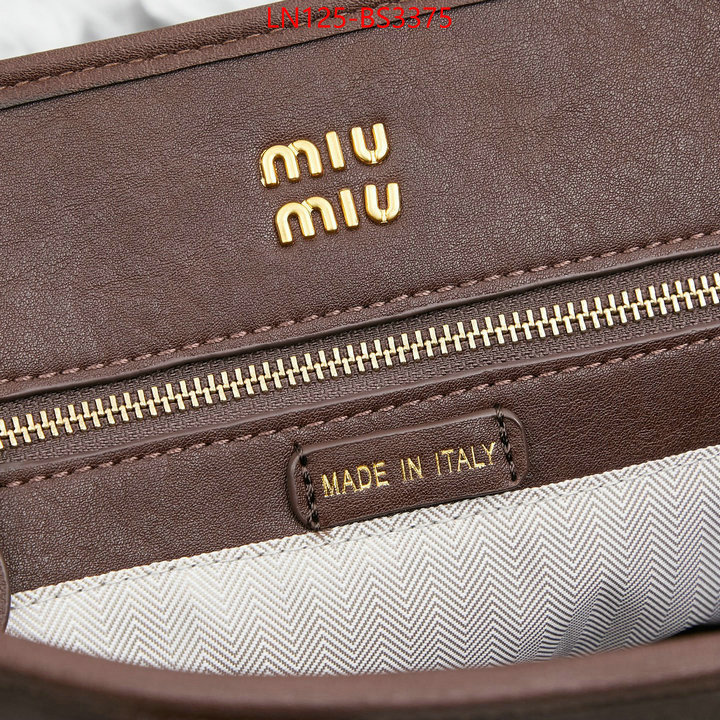 Miu Miu Bags(4A)-Handbag- shop cheap high quality 1:1 replica ID: BS3375 $: 125USD,