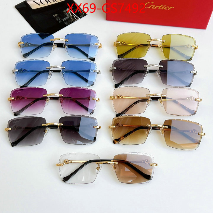 Glasses-Cartier designer fake ID: GS7492 $: 69USD