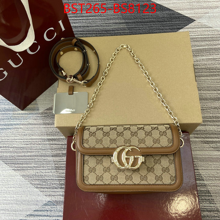 Gucci Bags(TOP)-Crossbody- fake ID: BS8123 $: 265USD,