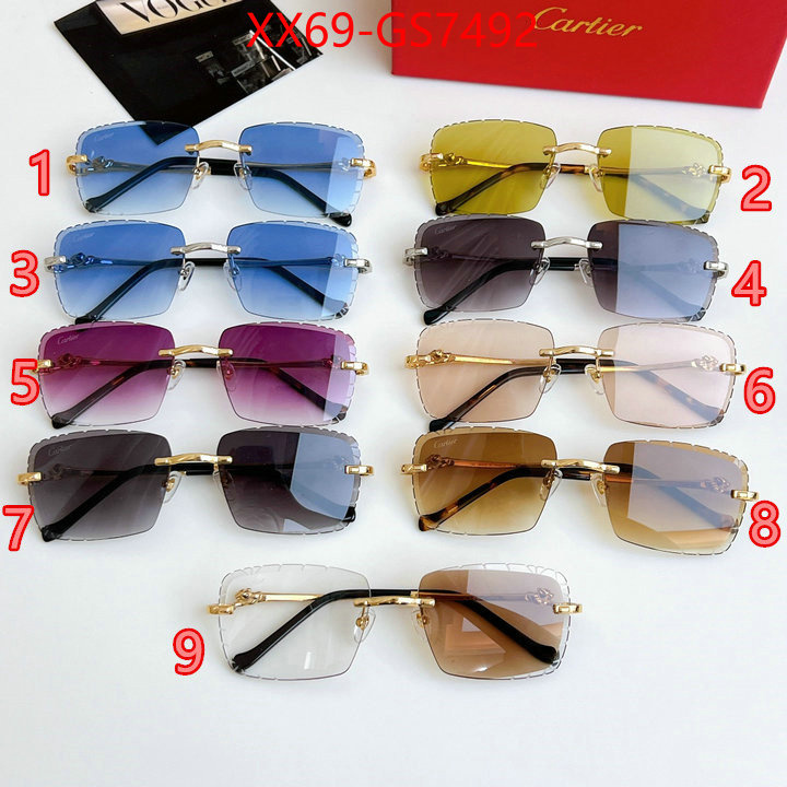 Glasses-Cartier designer fake ID: GS7492 $: 69USD