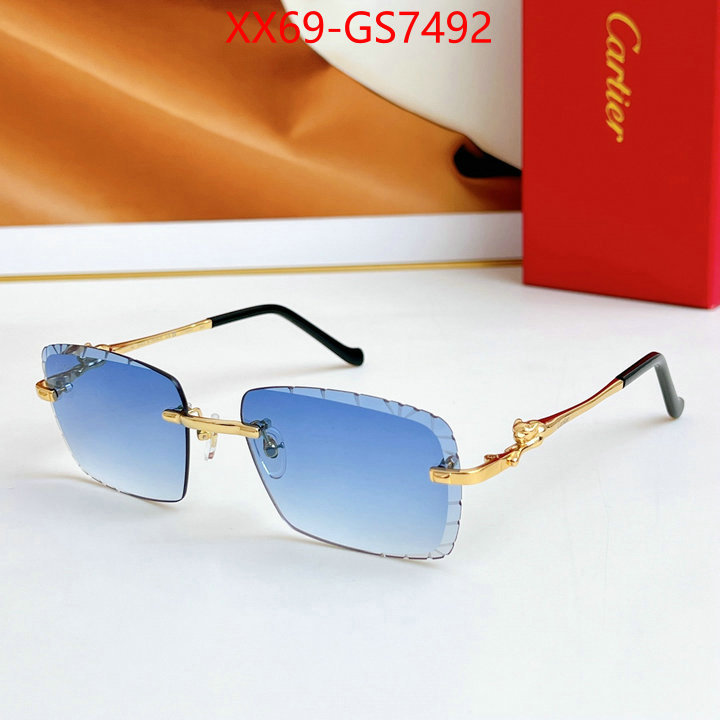 Glasses-Cartier designer fake ID: GS7492 $: 69USD
