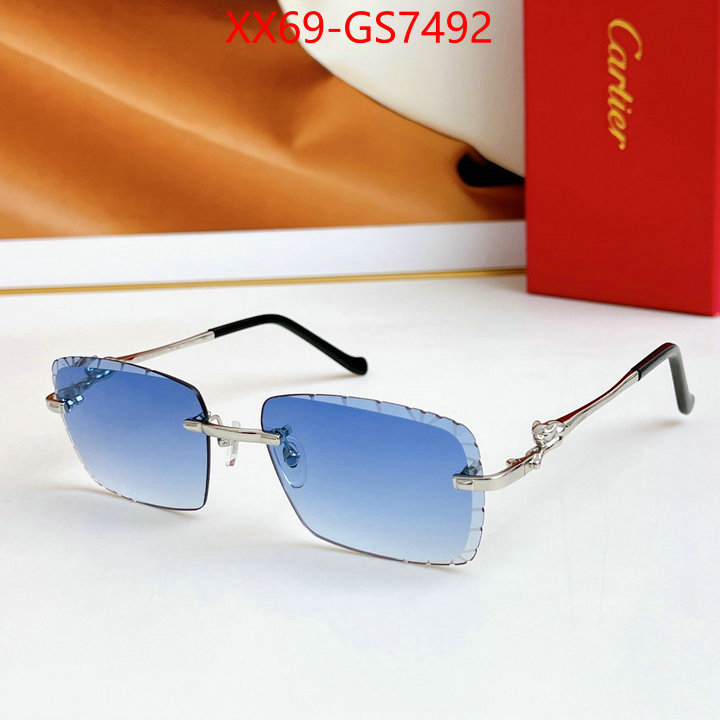 Glasses-Cartier designer fake ID: GS7492 $: 69USD