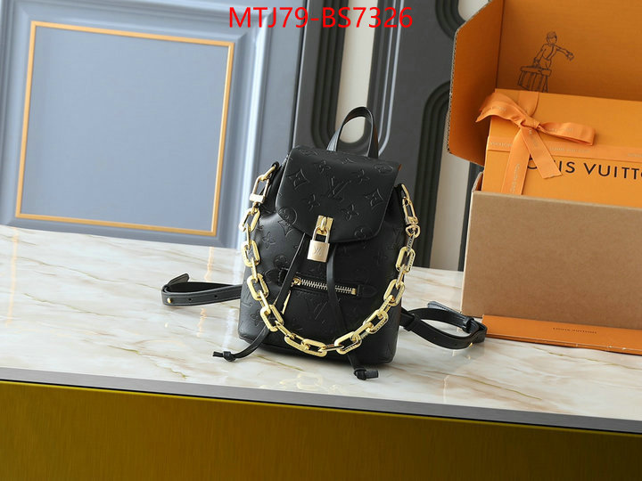LV Bags(4A)-Backpack- cheap replica ID: BS7326 $: 79USD,