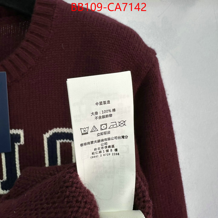 Clothing-Ralph Lauren 2024 perfect replica designer ID: CA7142 $: 109USD