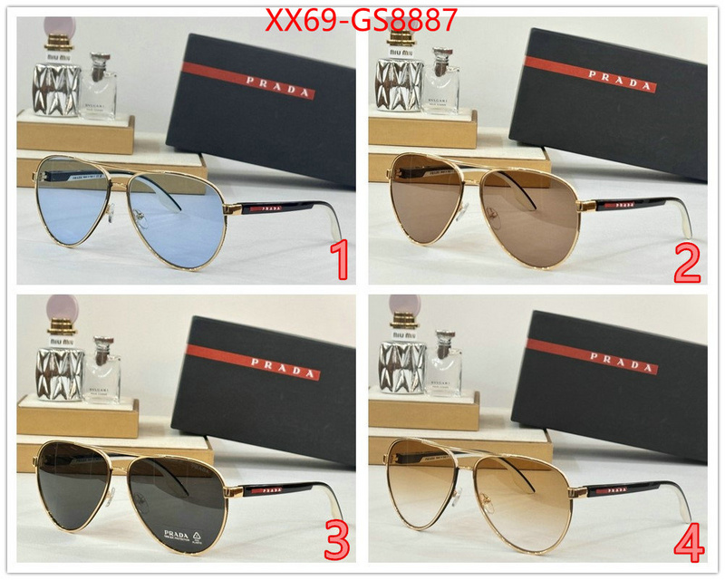 Glasses-Prada top perfect fake ID: GS8887 $: 69USD
