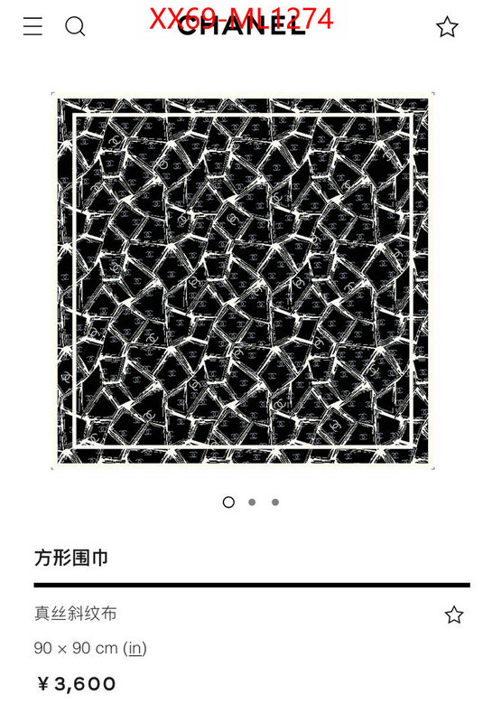 Scarf-Chanel from china ID: ML1274 $: 69USD