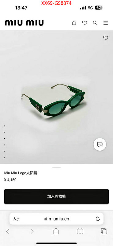 Glasses-Miu Miu replica sale online ID: GS8874 $: 69USD