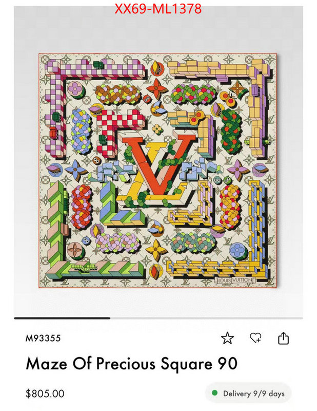 Scarf-LV top 1:1 replica ID: ML1378 $: 69USD
