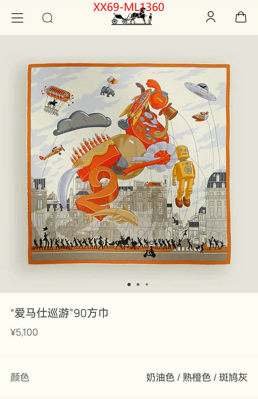 Scarf-Hermes online from china designer ID: ML1360 $: 69USD
