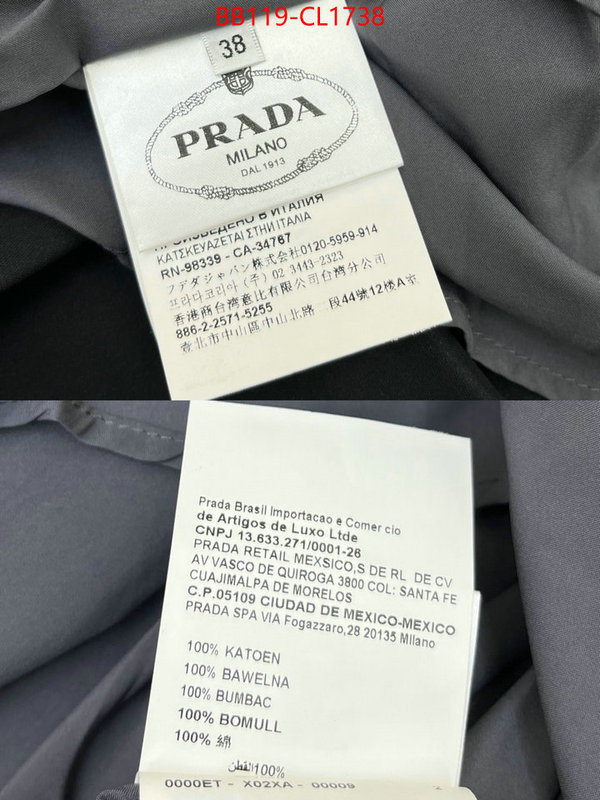 Clothing-Prada sell high quality ID: CL1738 $: 119USD